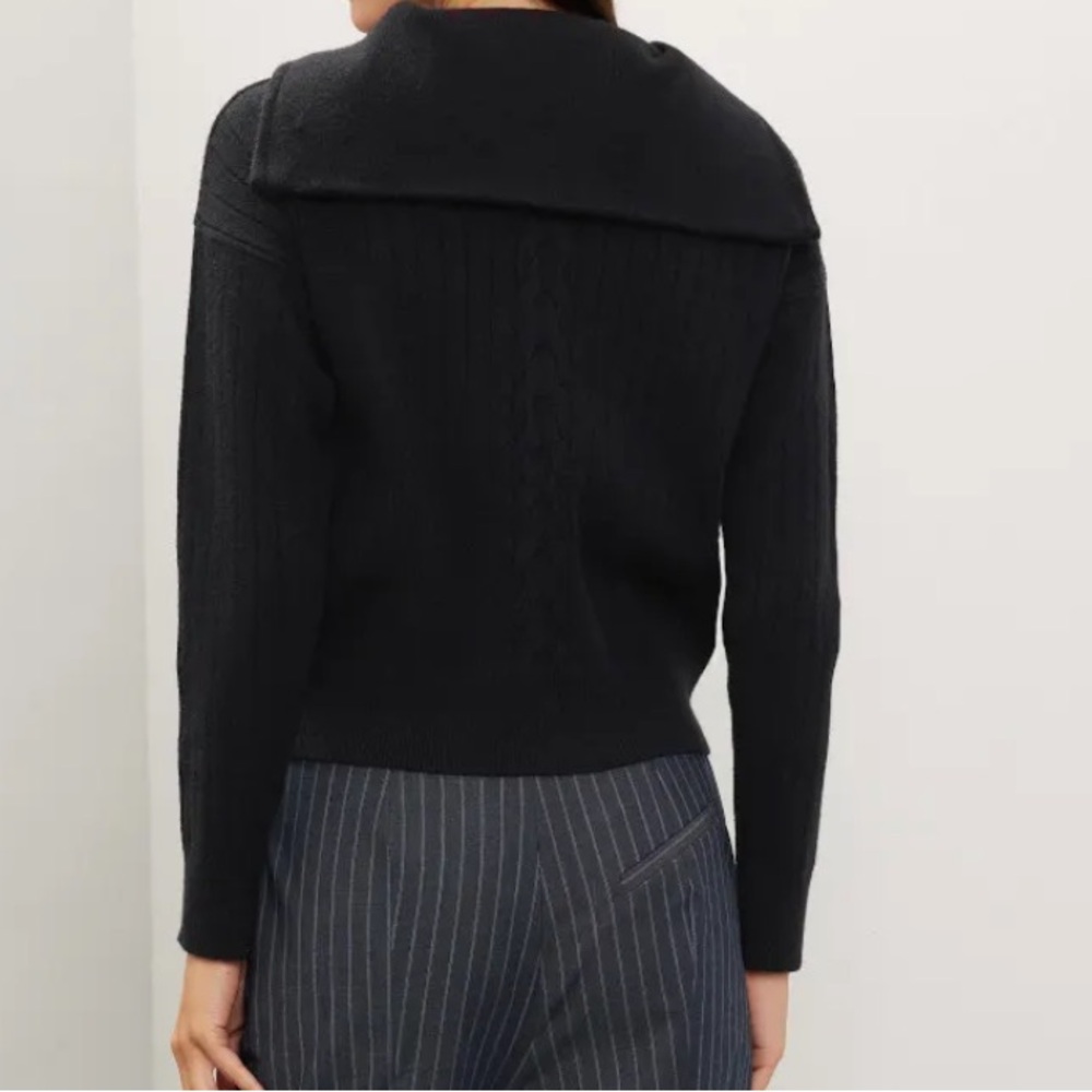Area Stars Nova Black Ribbed Half-Zip Sweater